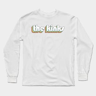 The Kinks - Retro Rainbow Typography Faded Style Long Sleeve T-Shirt